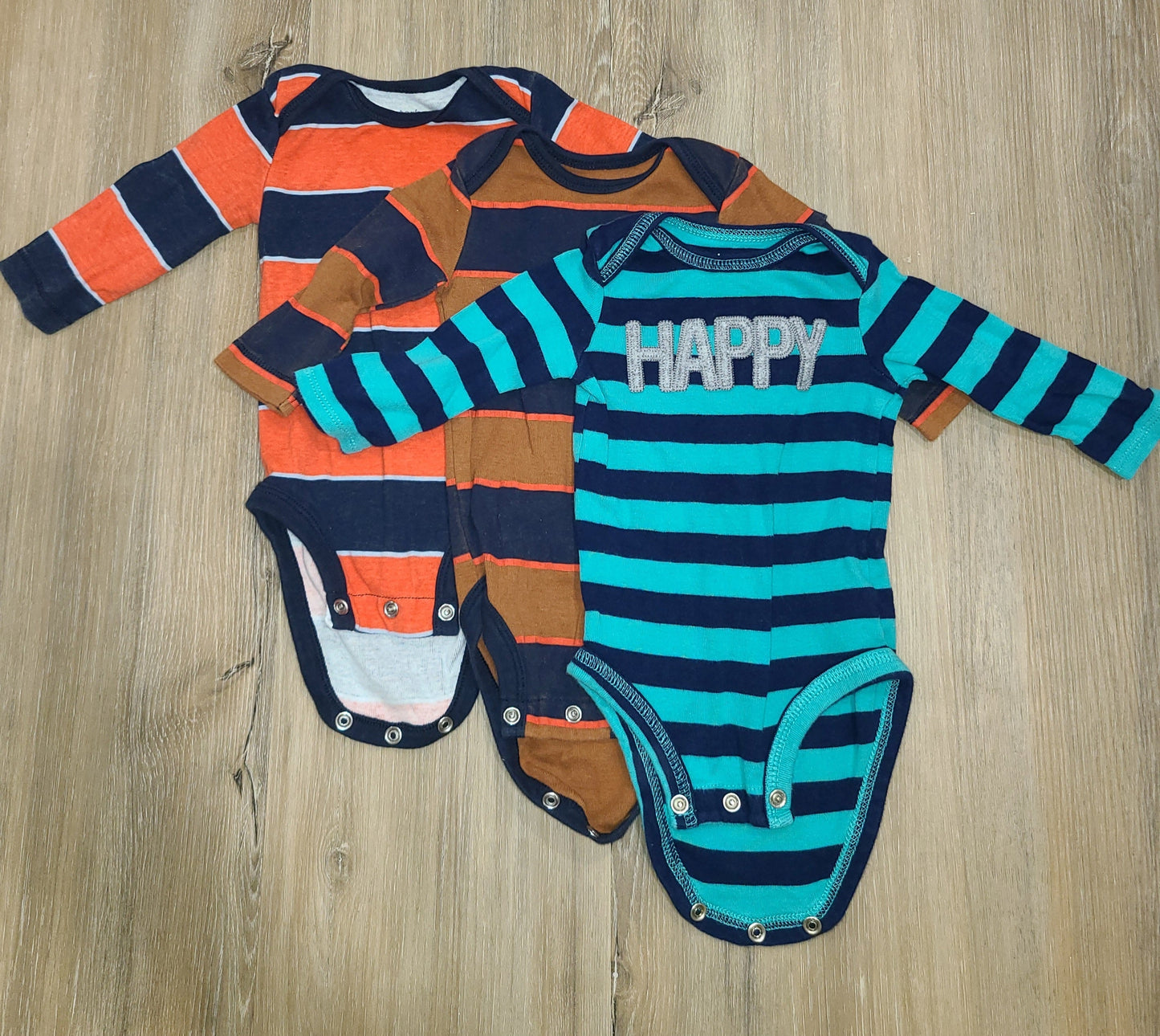 Seller #4 - Carter's 0-3 month boy striped long sleeve body suit bundle