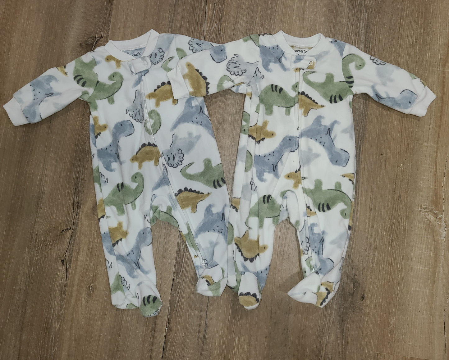 Seller #4 - NWOT Carter's 0-3 month boy dinosaur fleece pajama set