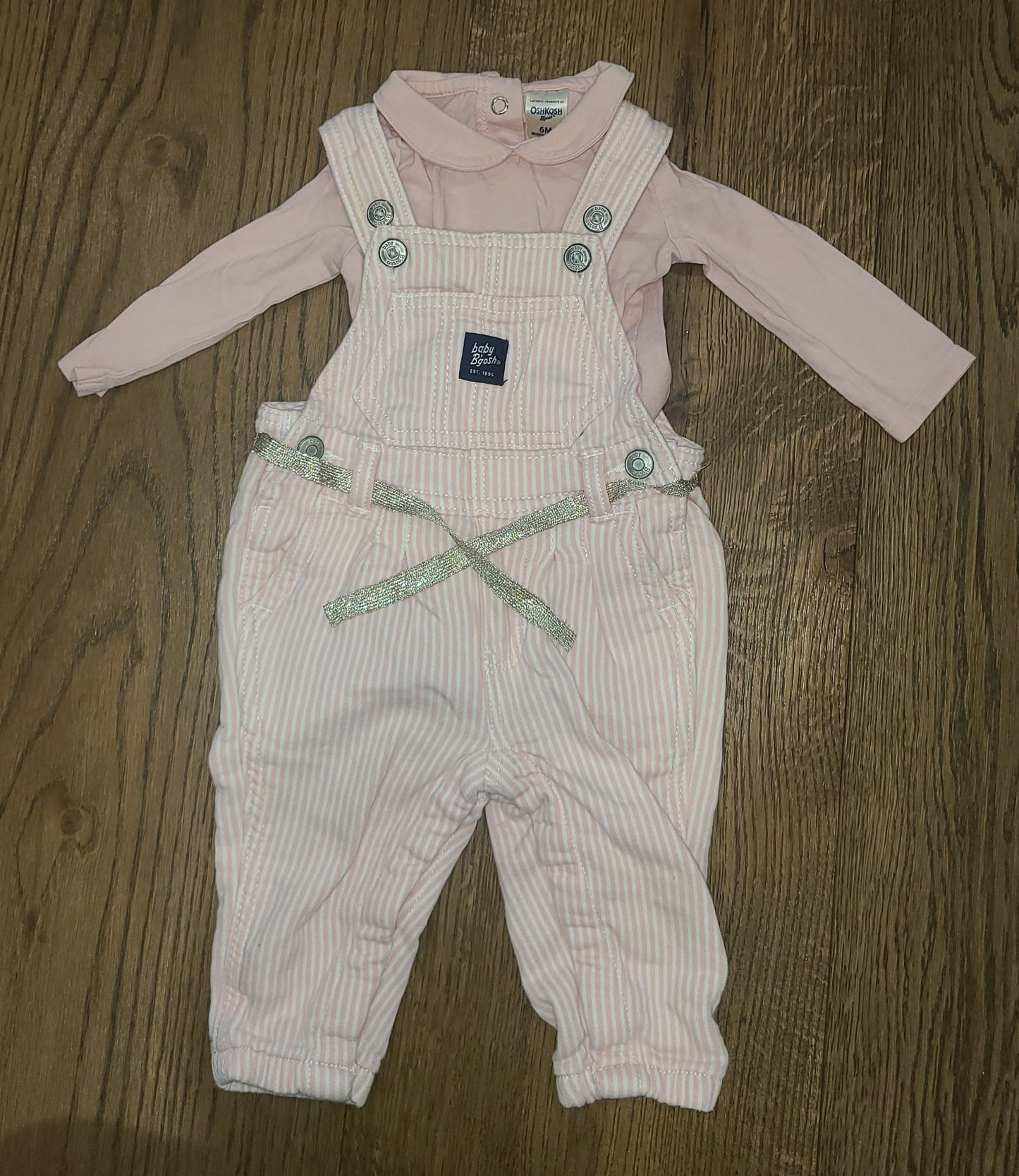 Seller #4 - OshKosh B'gosh 3-6 month pink overall outfit