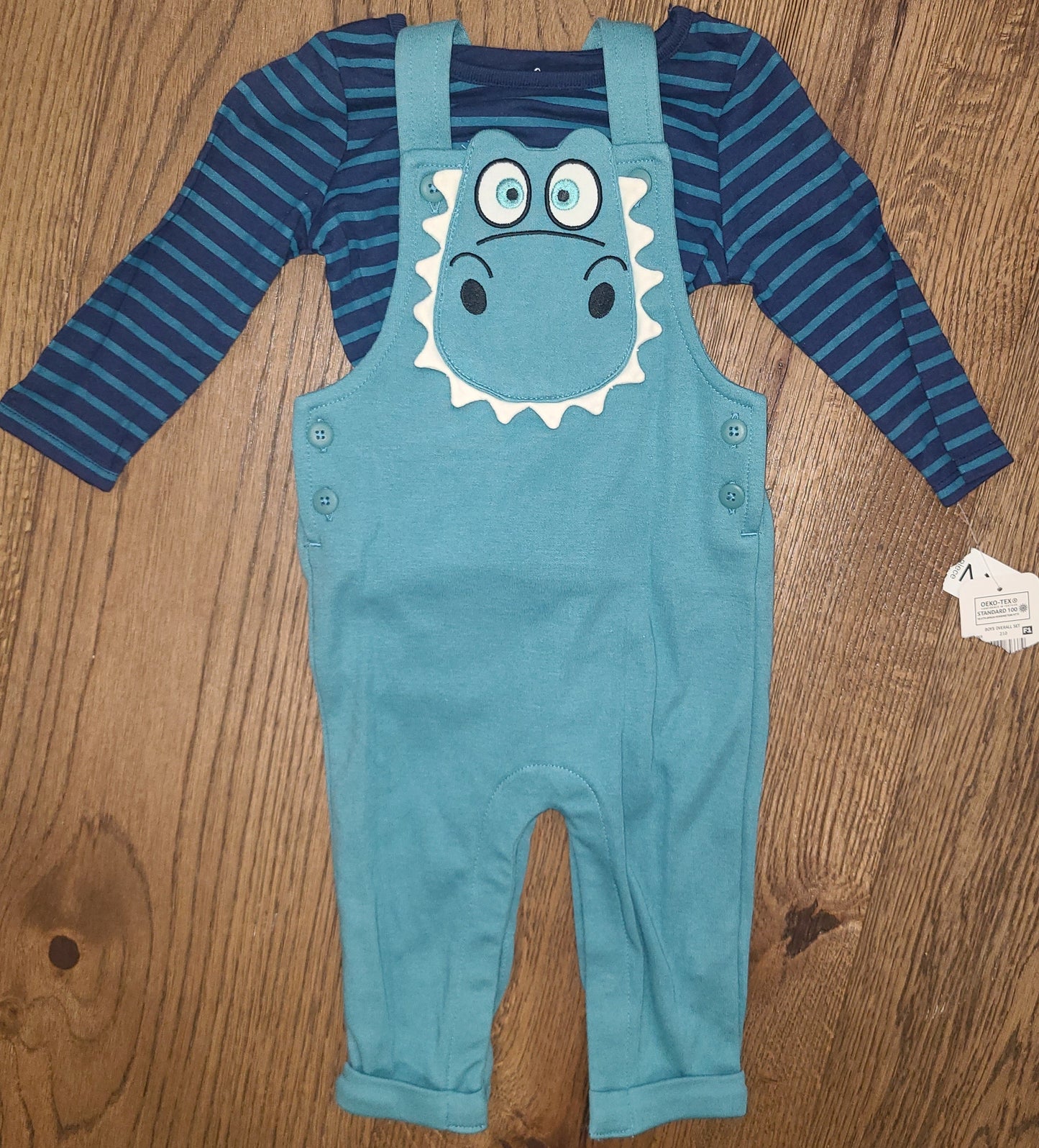 Seller #4 - NWT Lullaby Lane 3-6 month boy Alligator Overall Long Sleeve Outfit