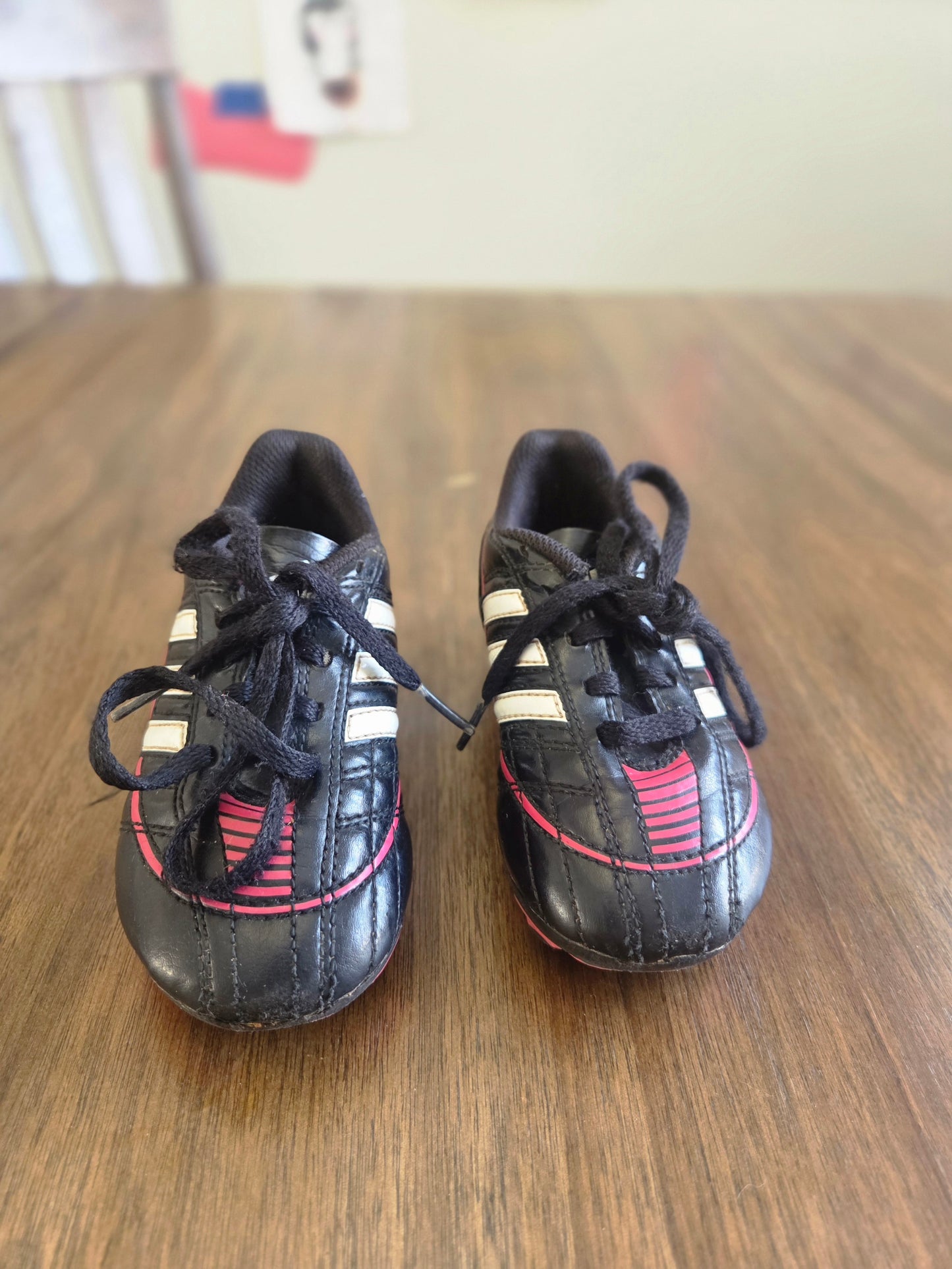 Seller 184 girls adidas pink and black soccer cleats size 10