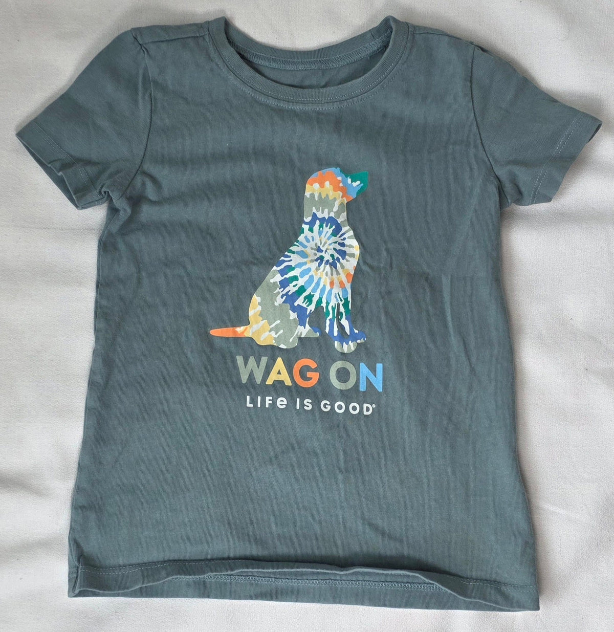 #190 Girls 3T Life is Good Tie Dye Dog T-shirt (2 of 2)