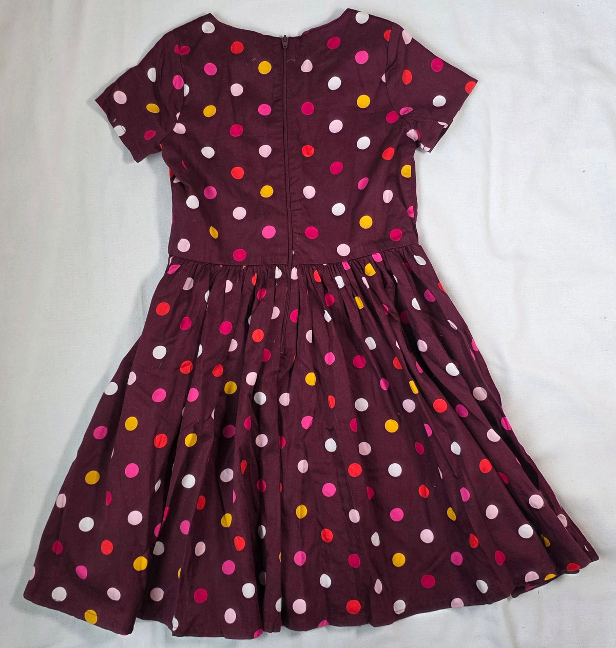 #190 Girls 7 Lands' End Polka Dot Dress