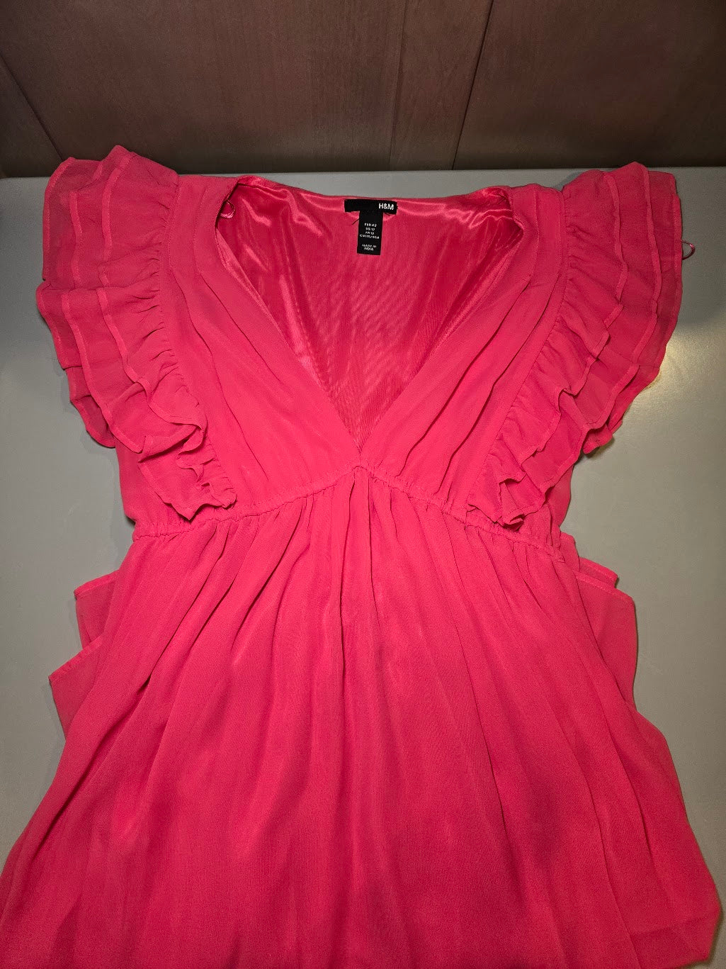 #131 H&M Pink v-neck dress sz 12