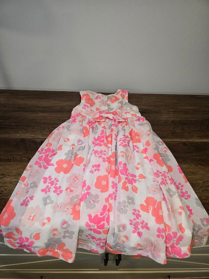 #131 Carter's Pink & Coral floral dress sz 6