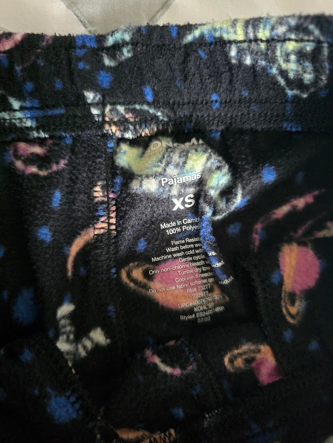 #131 Sonoma fleece pj pants space dinosaurs sz xs