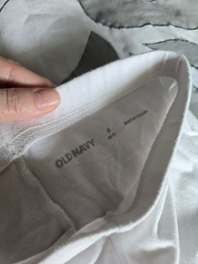 #131 Old Navy girls white leggings sz S (6 / 7)