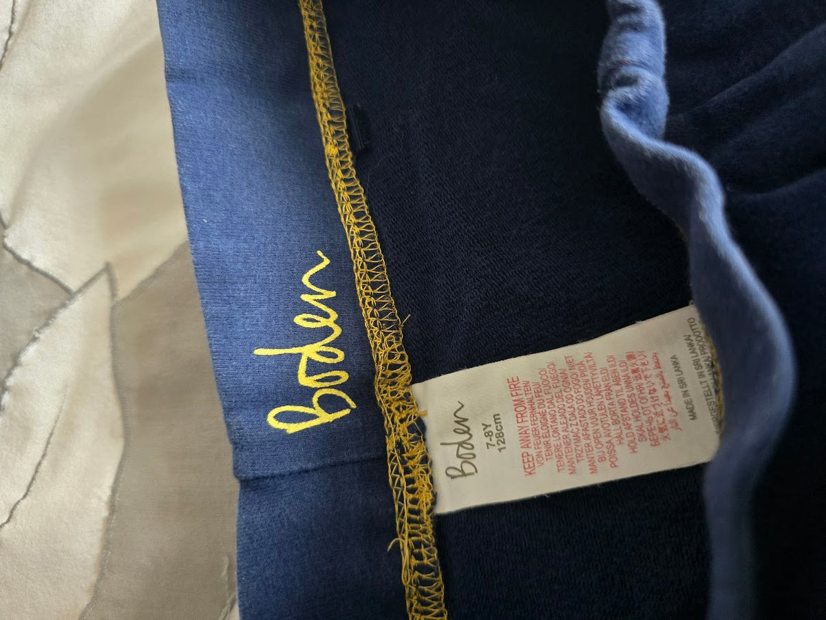 #131 Mini Boden girls Navy thick leggings sz 7 - 8