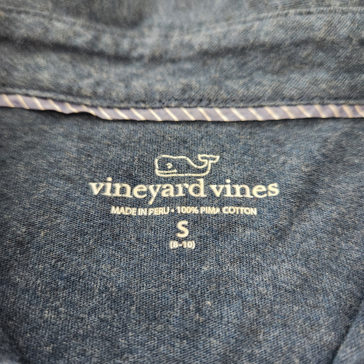 #167 Vineyard Vines 8-10 Long-Sleeve Blue Polo Shirt