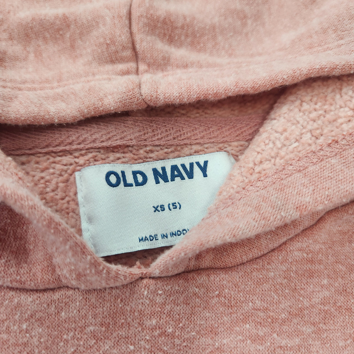 #167 Old Navy 5T Rose Pink Hooded Sweatshirt Dress with Heart Graphic