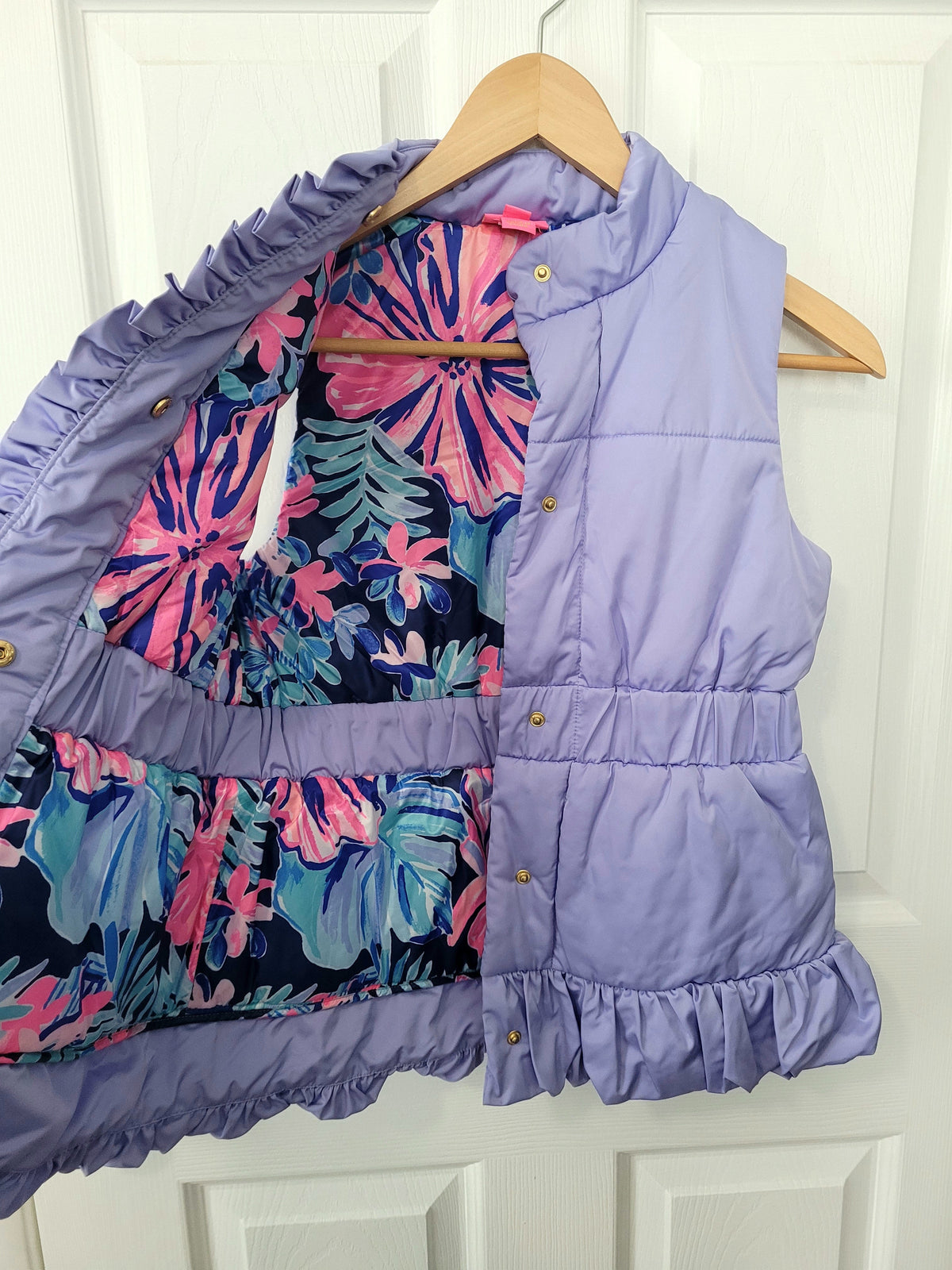 #164 Lilly Pulitzer Rosette Puffer Vest Girls XL (12-14)