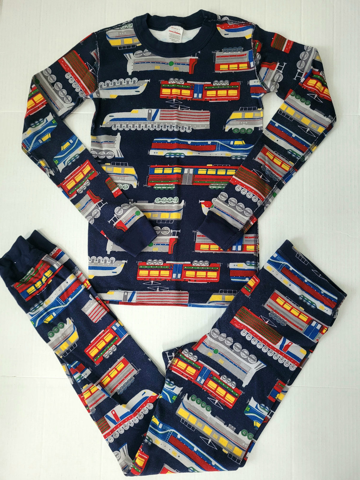 #164 Hanna Andersson Trains Pajamas Boys 150 (12)