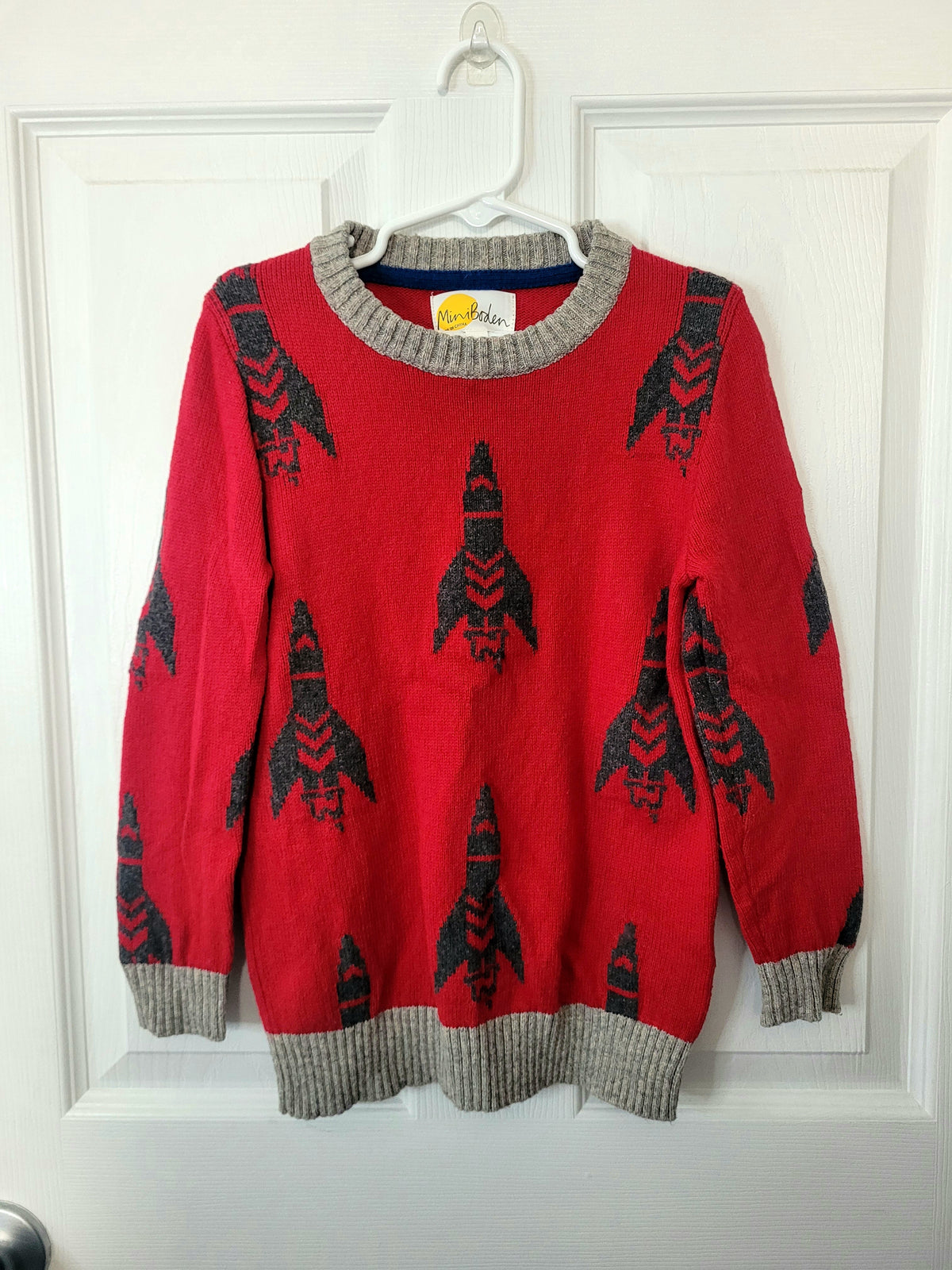 #164 Mini Boden Rocket Sweater Boys 6-7Y