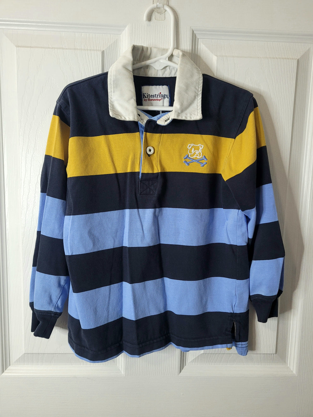 #164 Kitestrings Rugby Bulldog Polo Boys 7-8Y
