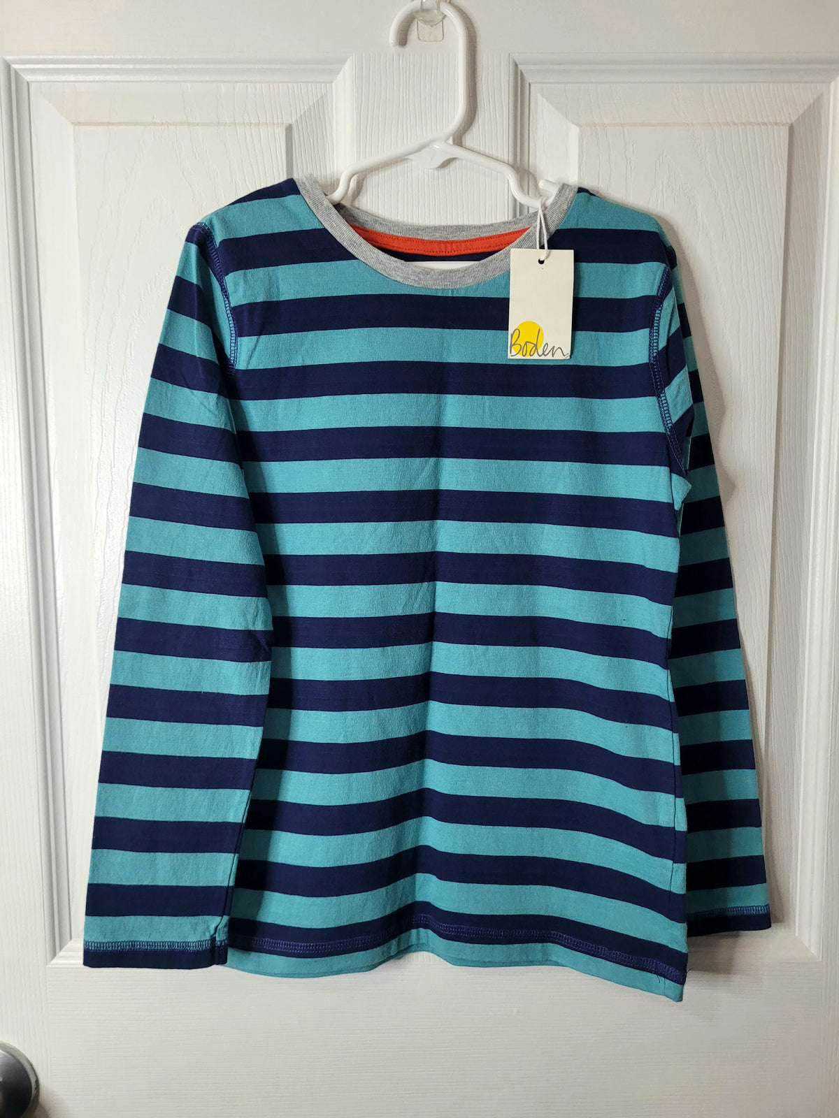 #164 NWT Boden Stripe Long-Sleeve Top Boys 7-8Y