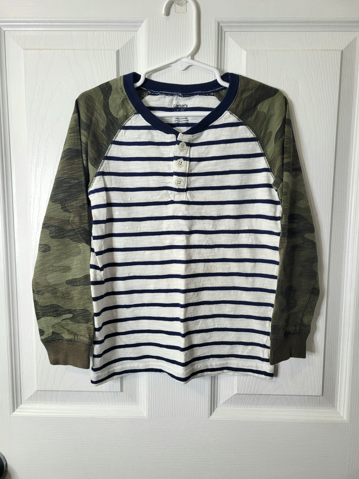 #164 Carter's Camo Stripe Raglan Long-Sleeve Top Boys 6