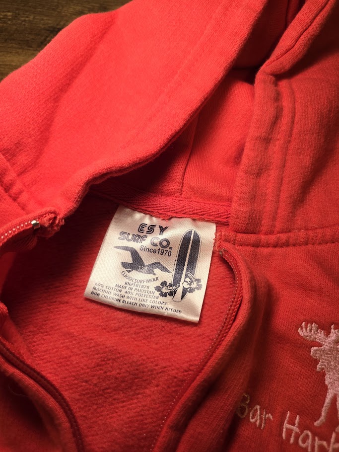 #131 Bar Harbor red moose sweatshirt sz 12M