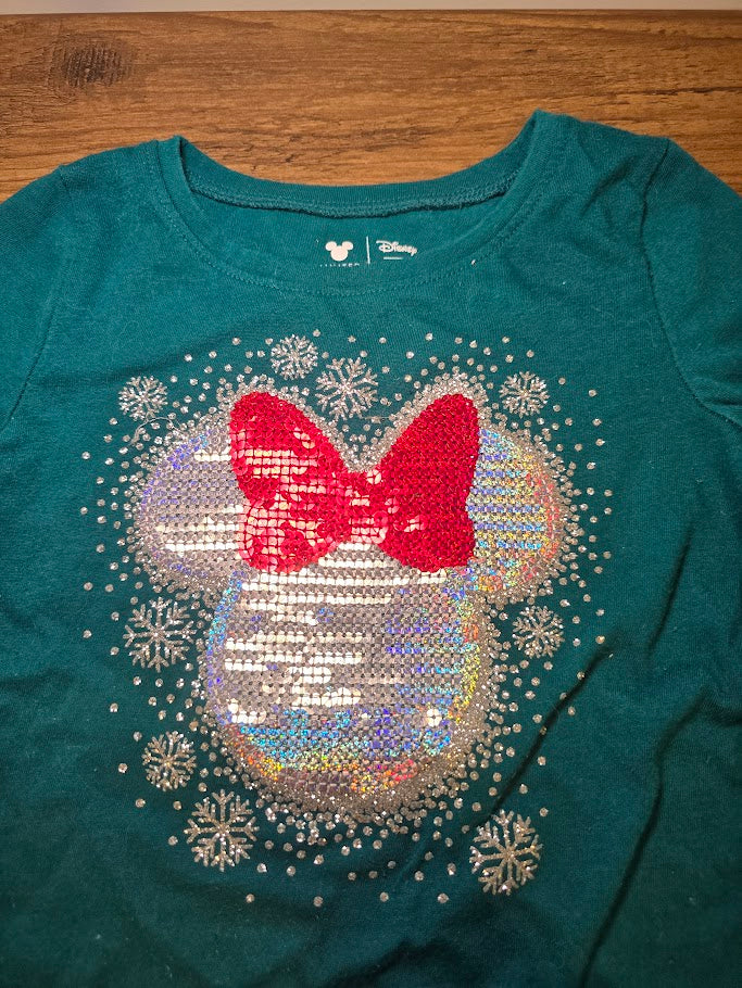 #131 Disney Christmas girls long sleeve shirt sz 4t