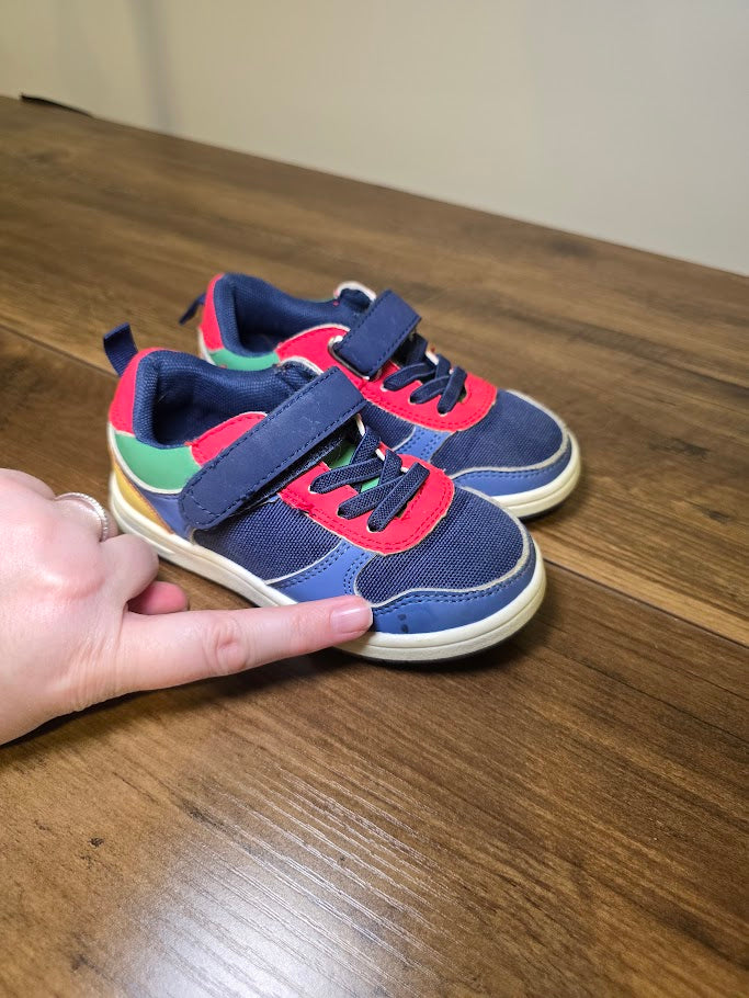 #131 Gymboree boys primary color tennis shoes sz 8