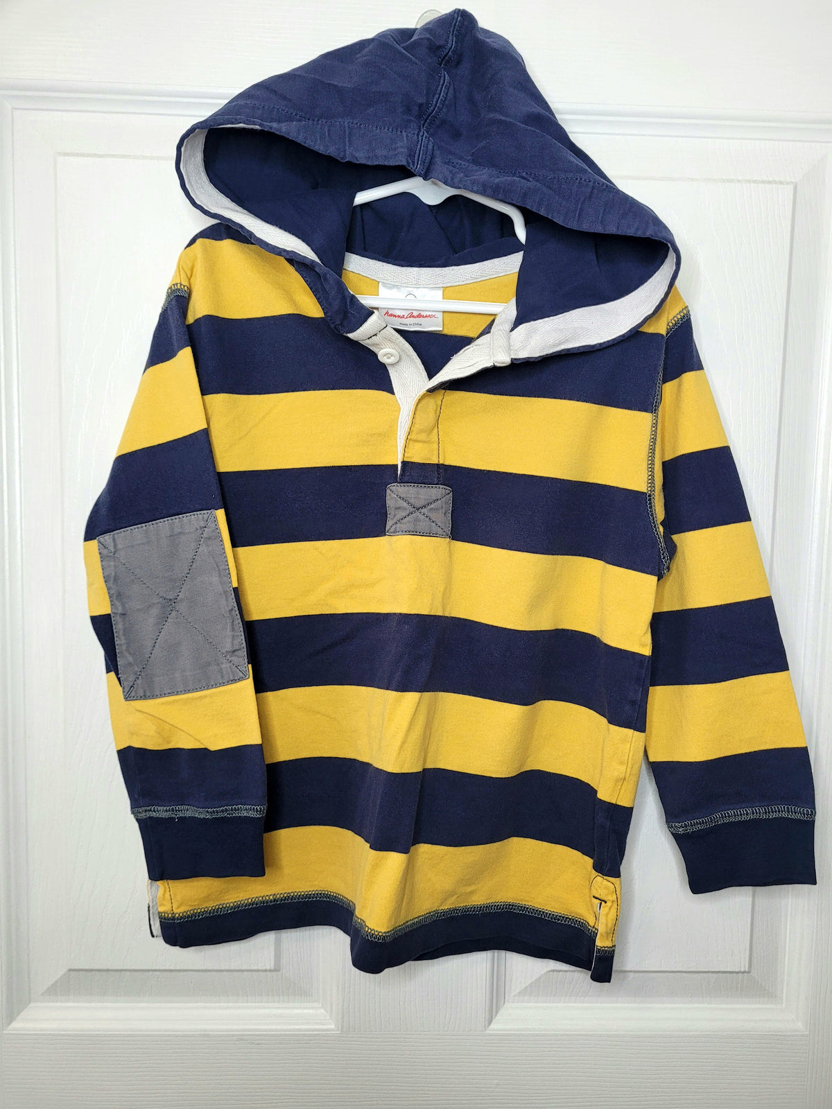 #164 Hanna Andersson Hooded Rugby Shirt Boys 110/5