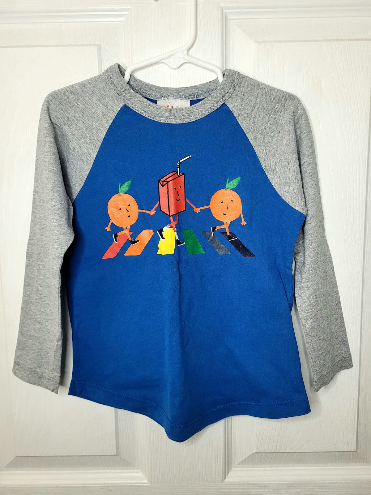 #164 Hanna Andersson Fruit Crosswalk Baseball Tee Boys 100/4