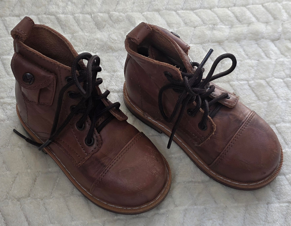 #190 GIrls 23 (7) Toddler Mikoleón Brown Leather Boots (1 of 2)