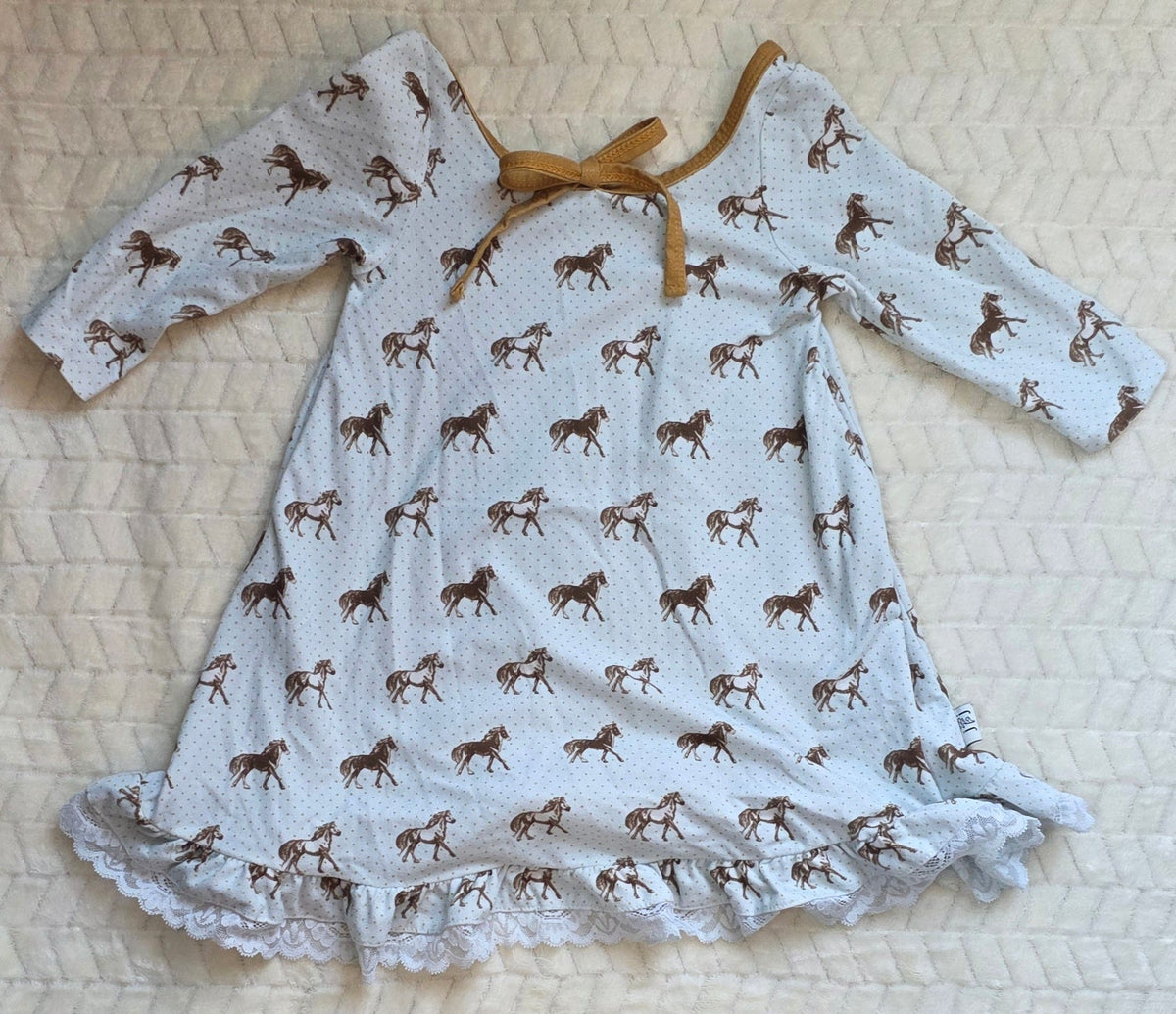 #190 Girls 2T Jane & Jo Nightgown – Horse Print (2 of 2)