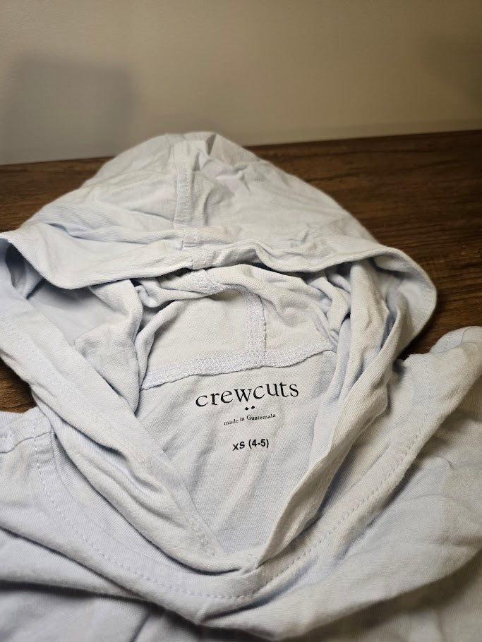 #131 J Crew Cuts light blue hooded long sleeve shirt sz 4 - 5