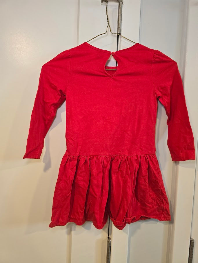 #131 Baby Gap red long sleeve dress sz 4