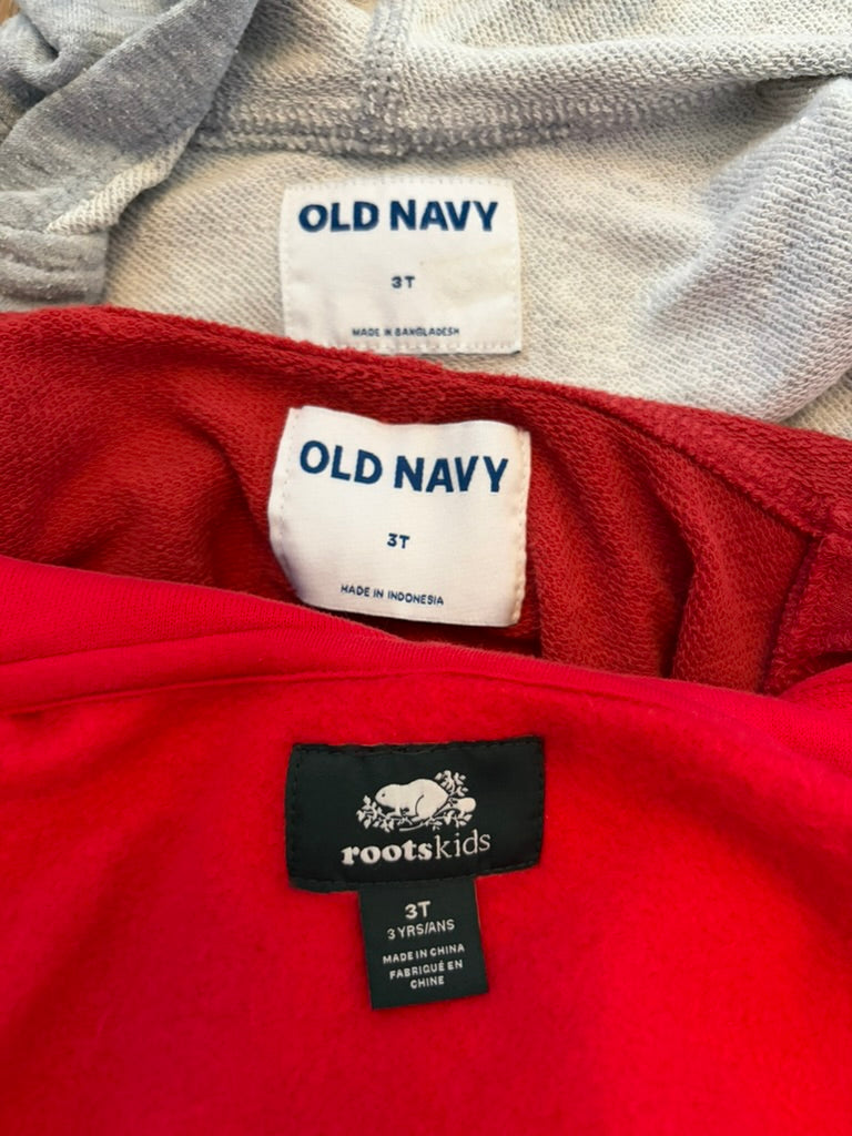 #6 - Boys Full-Zip Hoodies (bundle of 3) - 3T