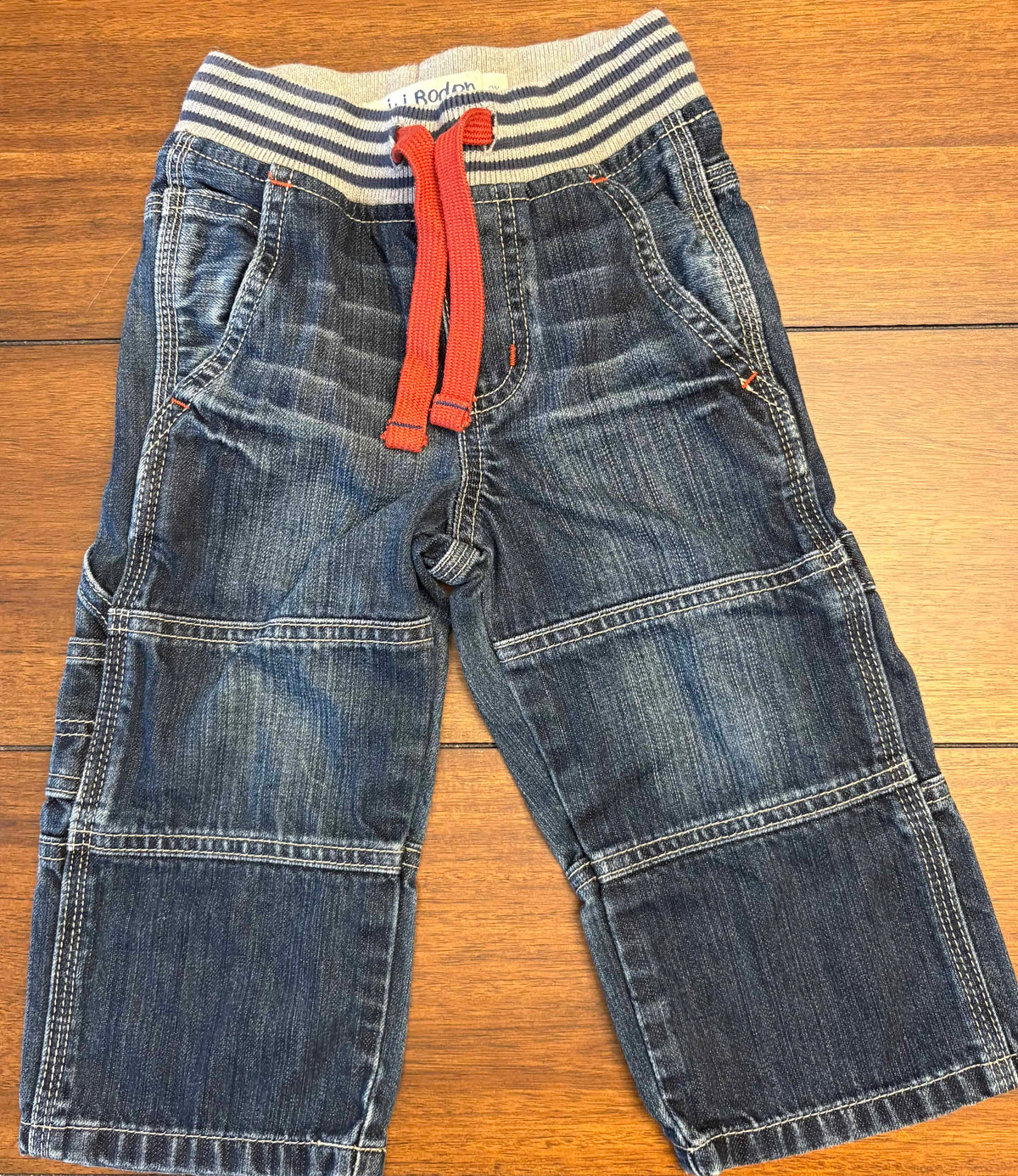 #197 Mini Boden Boys Size 2 Dark Wash Carpenter Jeans