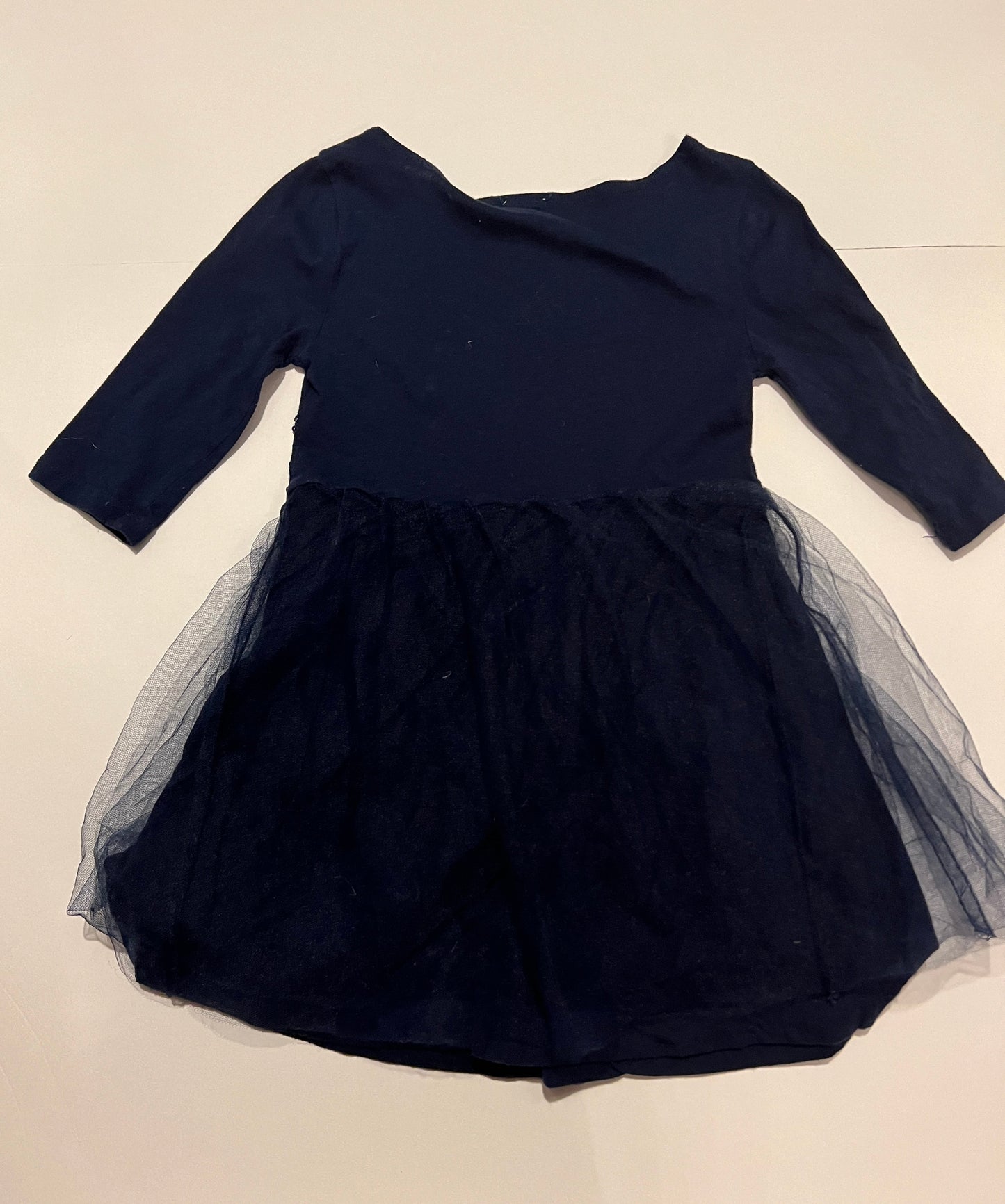 #180 Girls 3 Crewcuts Navy Sequin Tulle Dress