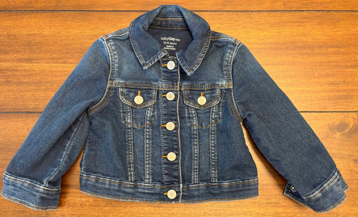 #197 Gap Girls Size 18-24M Medium Wash Jean Jacket