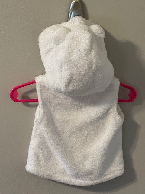 Seller #141 Cozy White Vest with ears on hood VGUC size 3M (2 of 2 available) SR