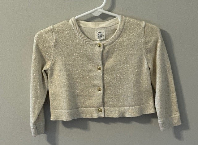 REDUCED #141 GAP Gold Sparkle Sweater VGUC size 12-18M SR