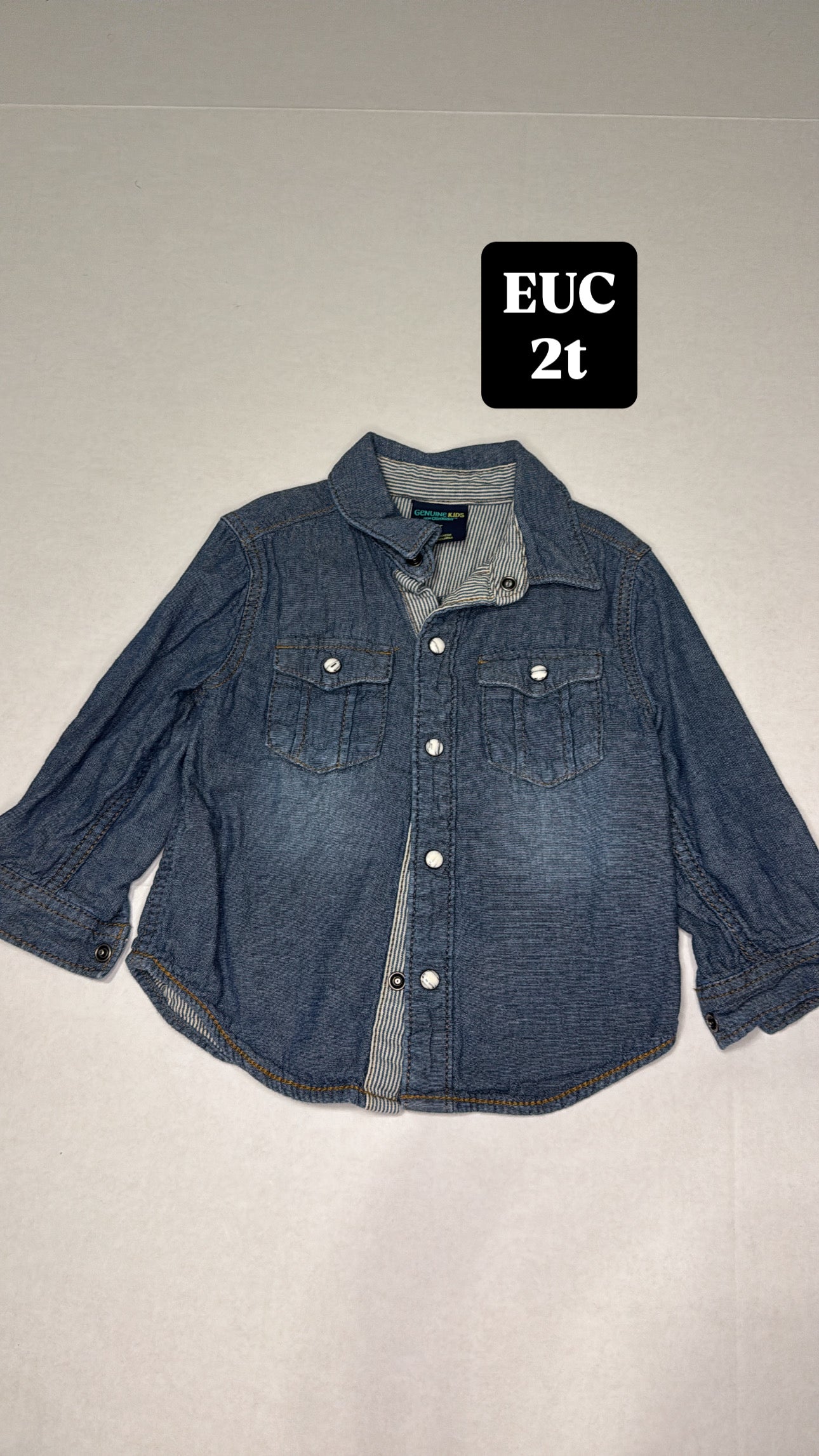 #44 Genuine Kids 2t lined chambray shirt