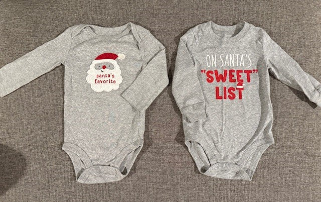 Seller #79 | Carters Christmas Long Sleeve Onesies (2) | Baby 9mo REDUCED
