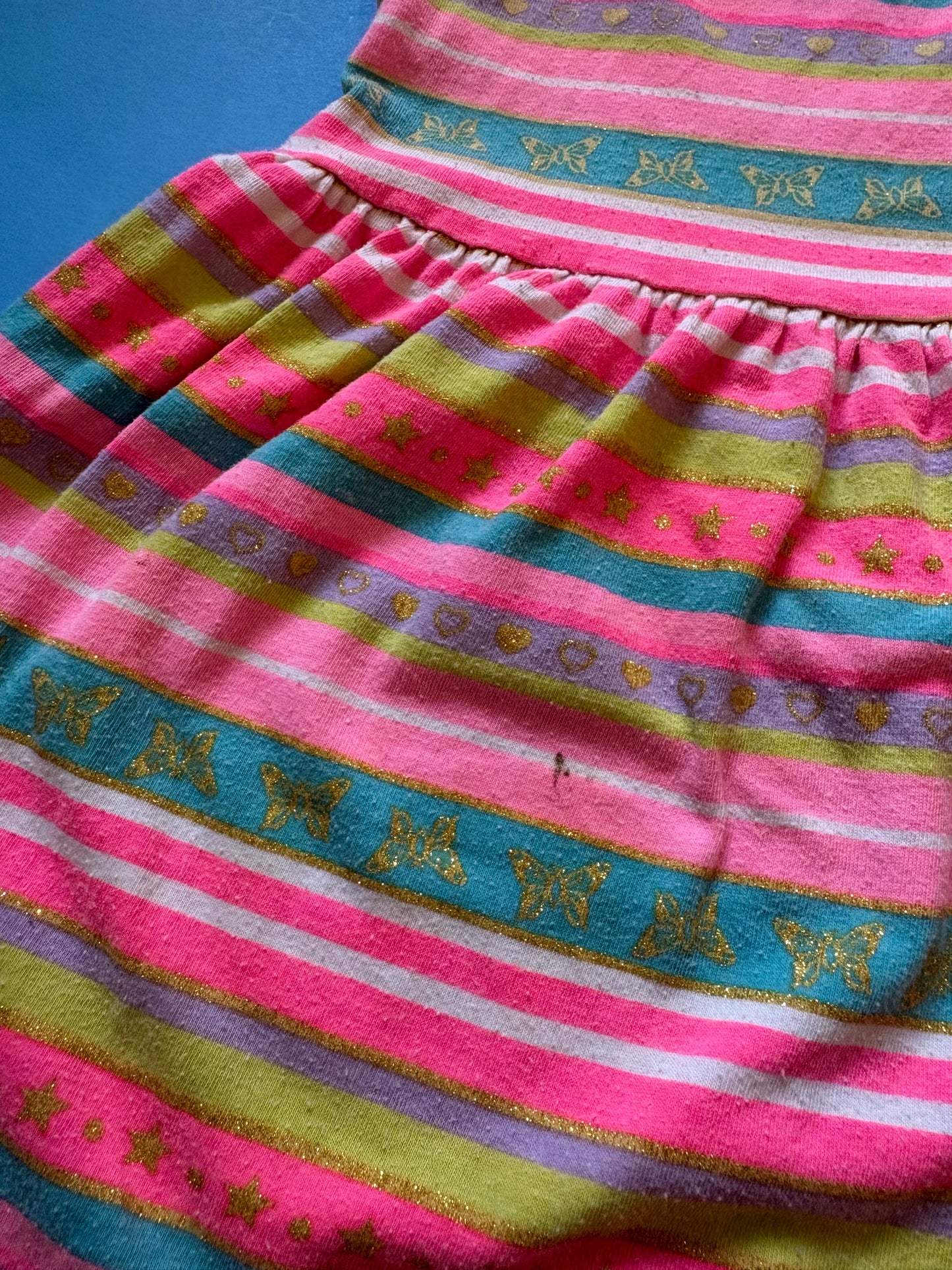 #145 Girls Swiggles 2t Striped Butterfly Dress