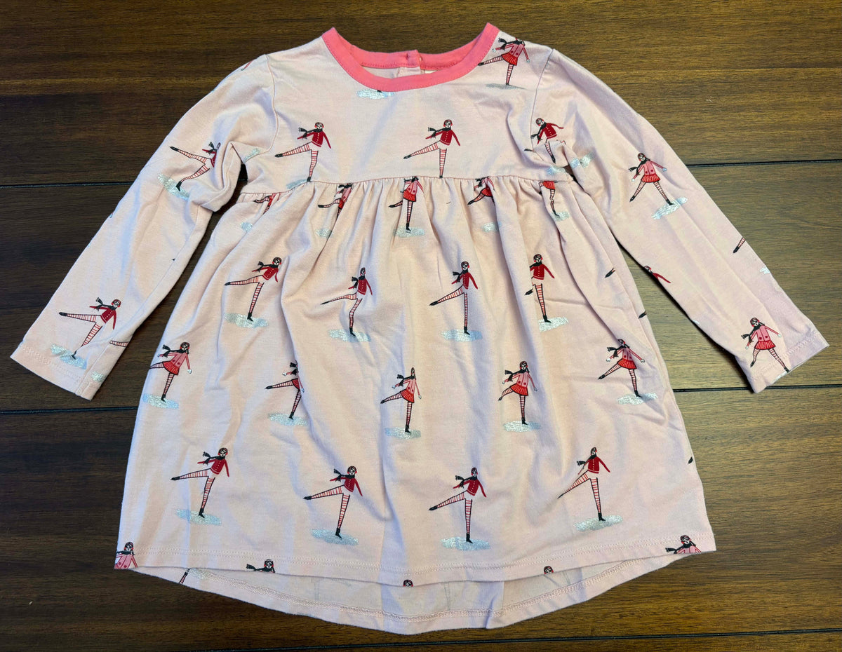 #197 Tucker & Tate Girls Size 18M Light Pink Ice Skater Long Sleeve Dress