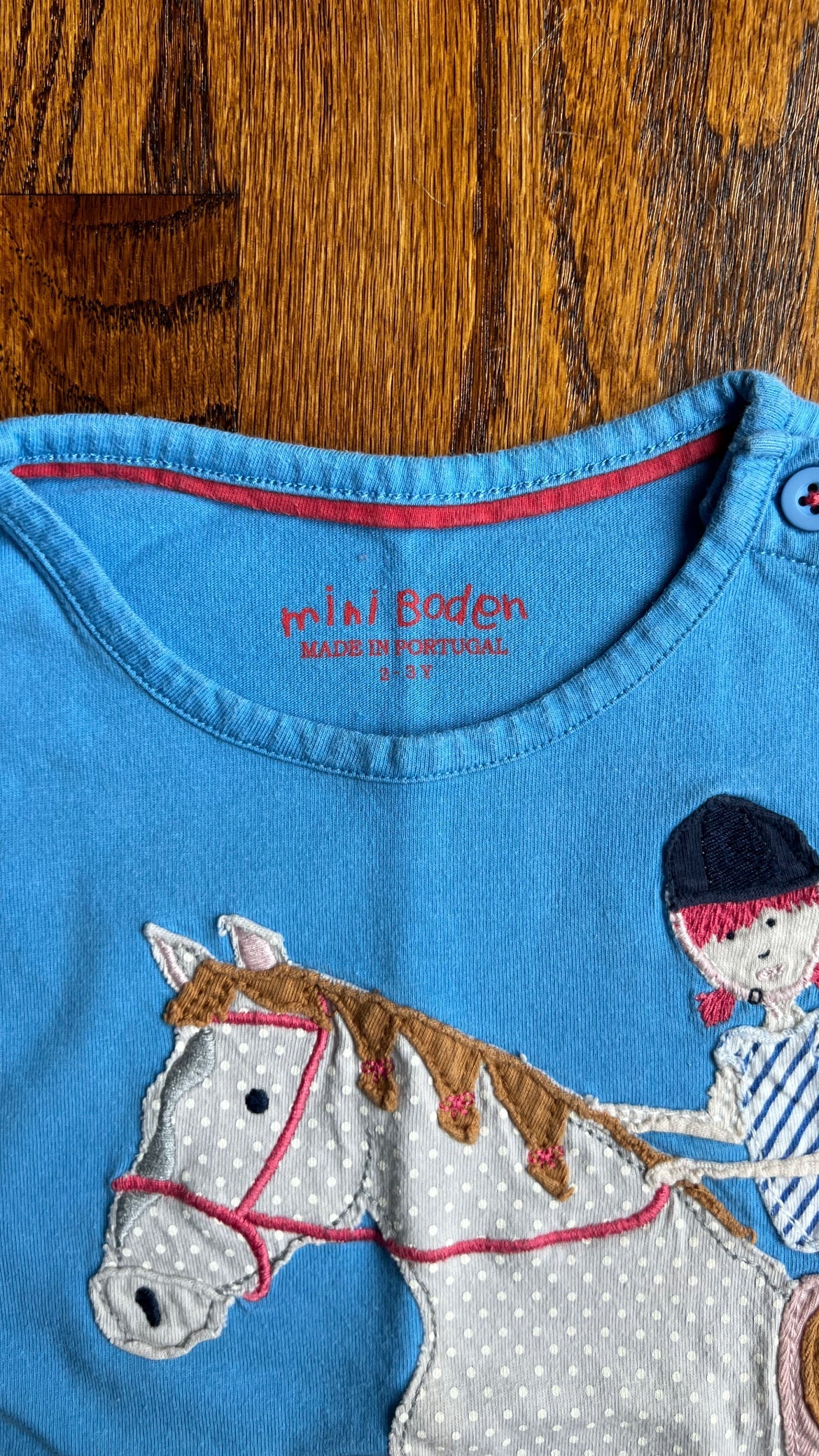 Seller #115 - REDUCED Boden Girls 2-3Y Long Sleeve Horse Appliqué Tee, VGUC