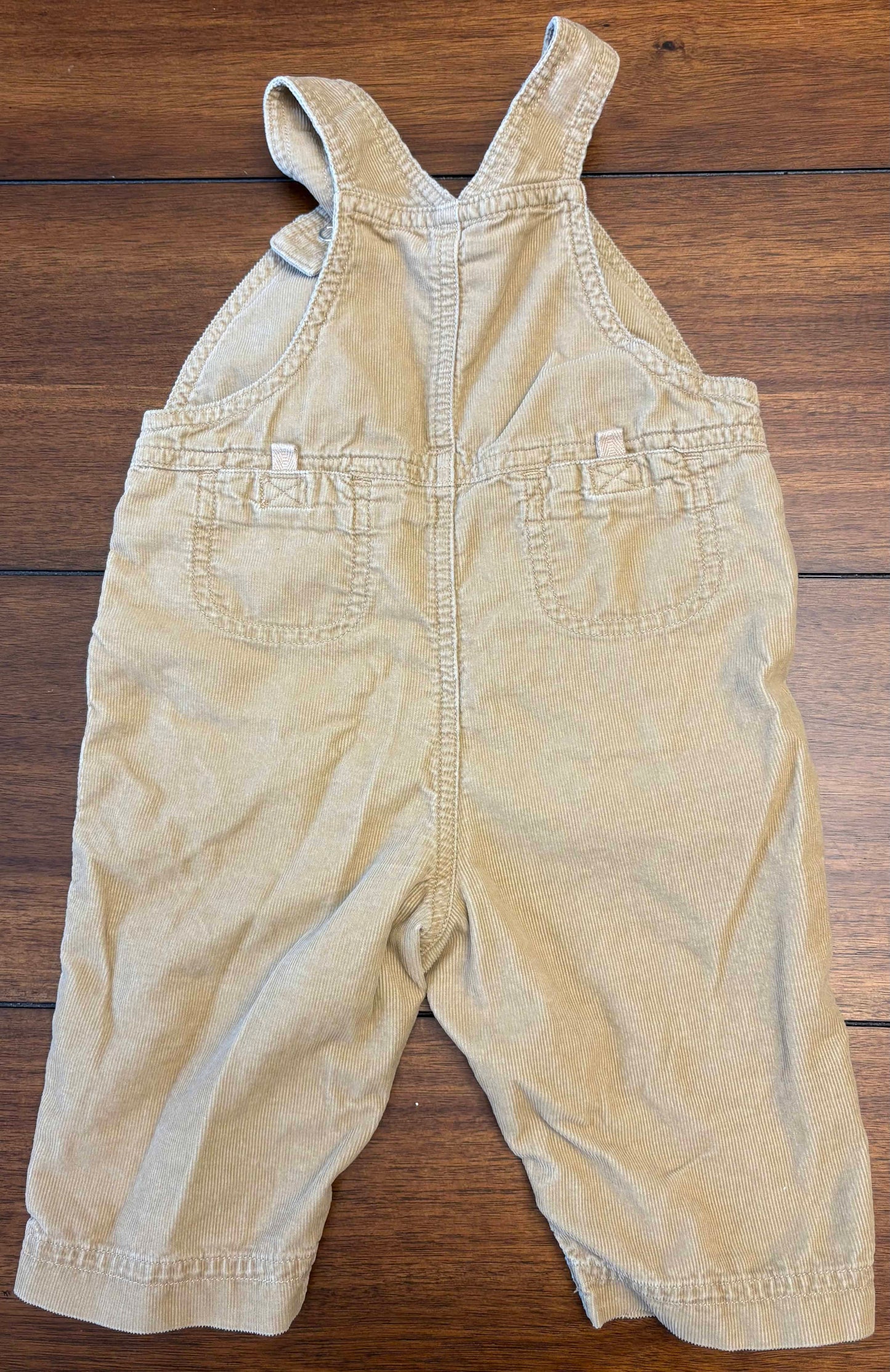 Seller #210 Gymboree Boys Size 3-6M Tan Elephant Embroidered Corduroy Overalls