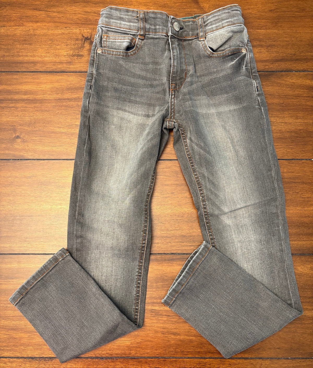 #197 Boden Boys Size 9 Gray Denim Distressed Jeans