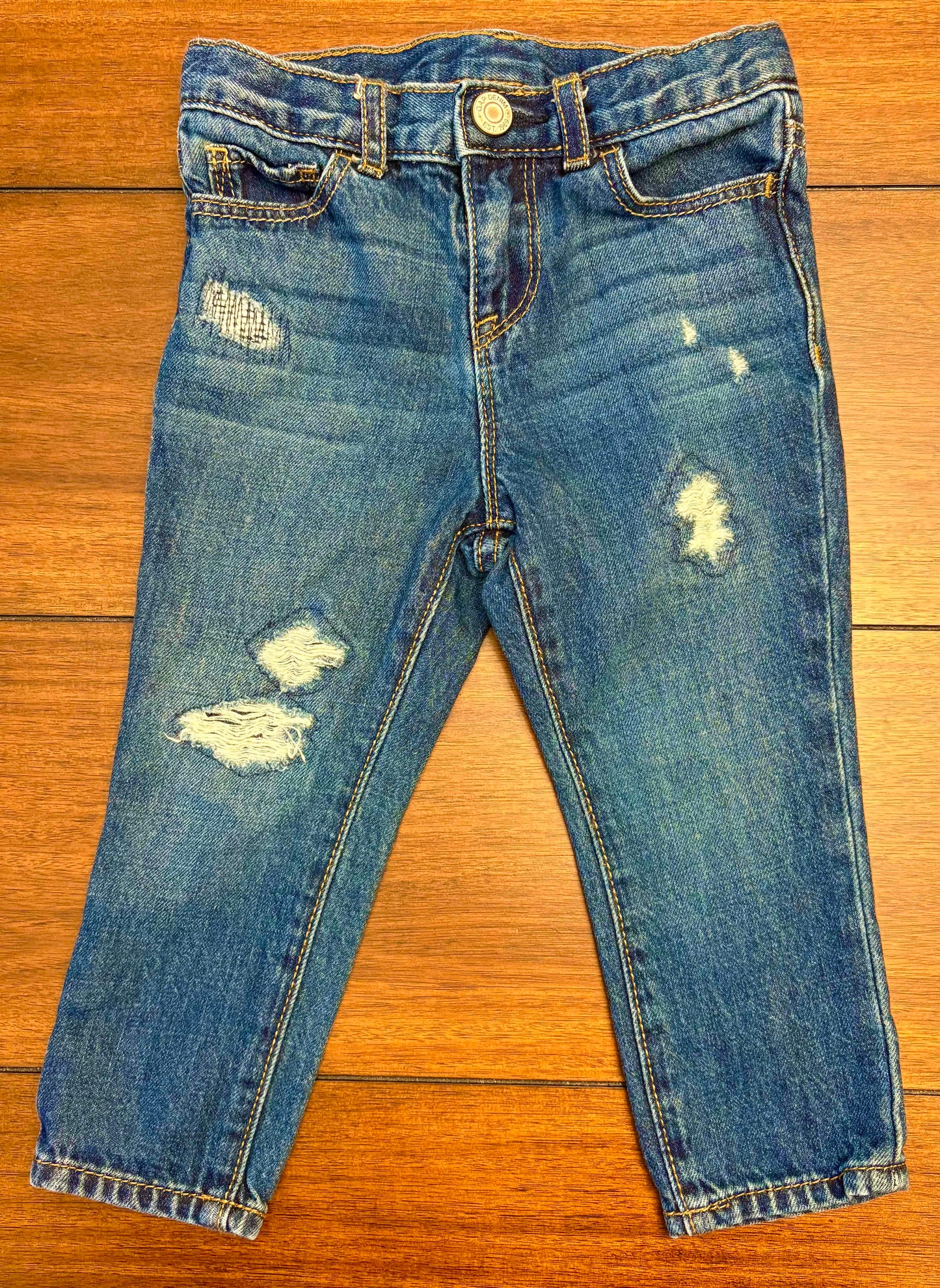 Seller #210 Gap Girls Size 2 Medium Wash Denim Ripped Jeans