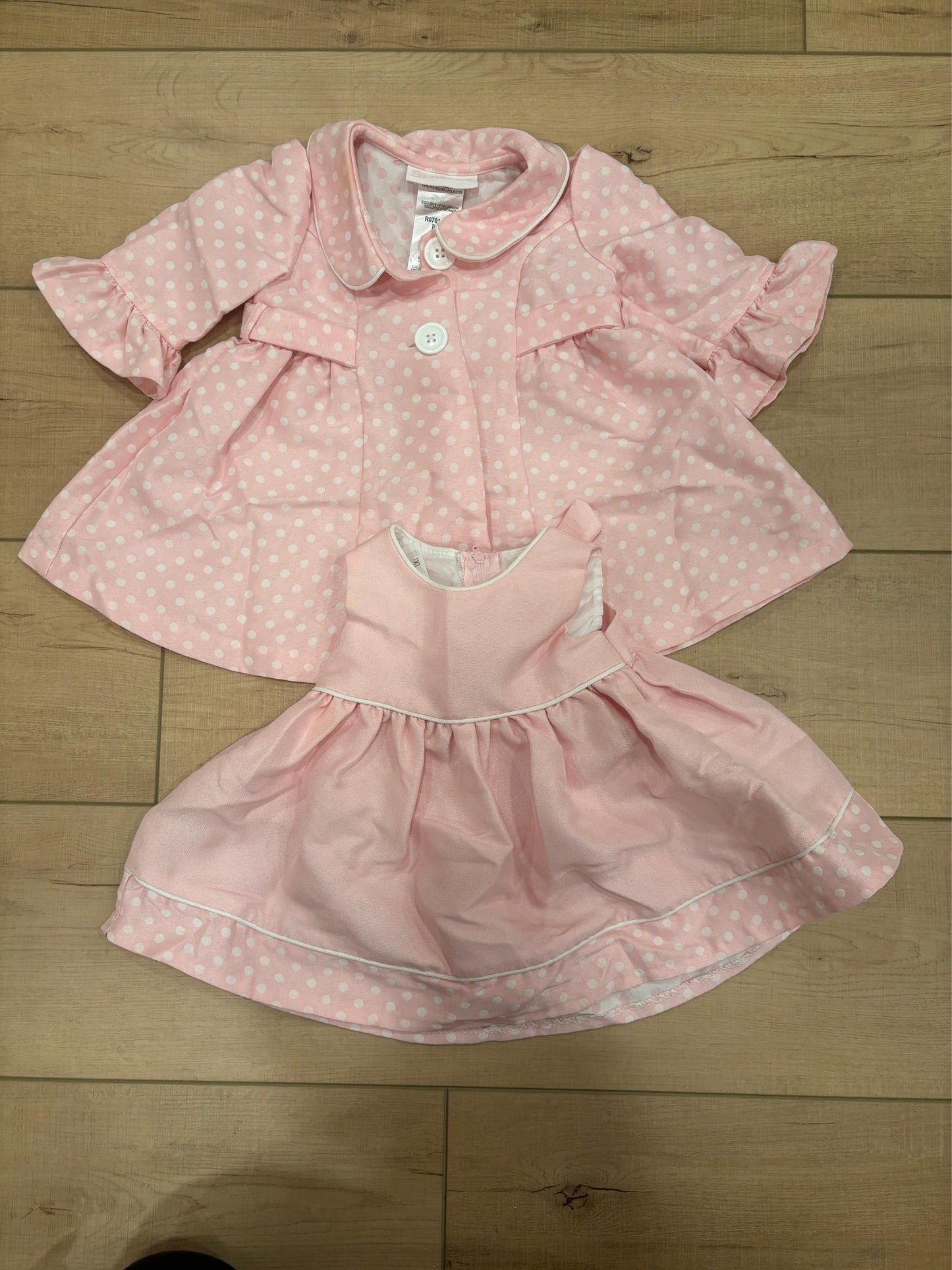 #37 3-6M Bonnie Baby Formal Dress and Matching Coat Set - see description