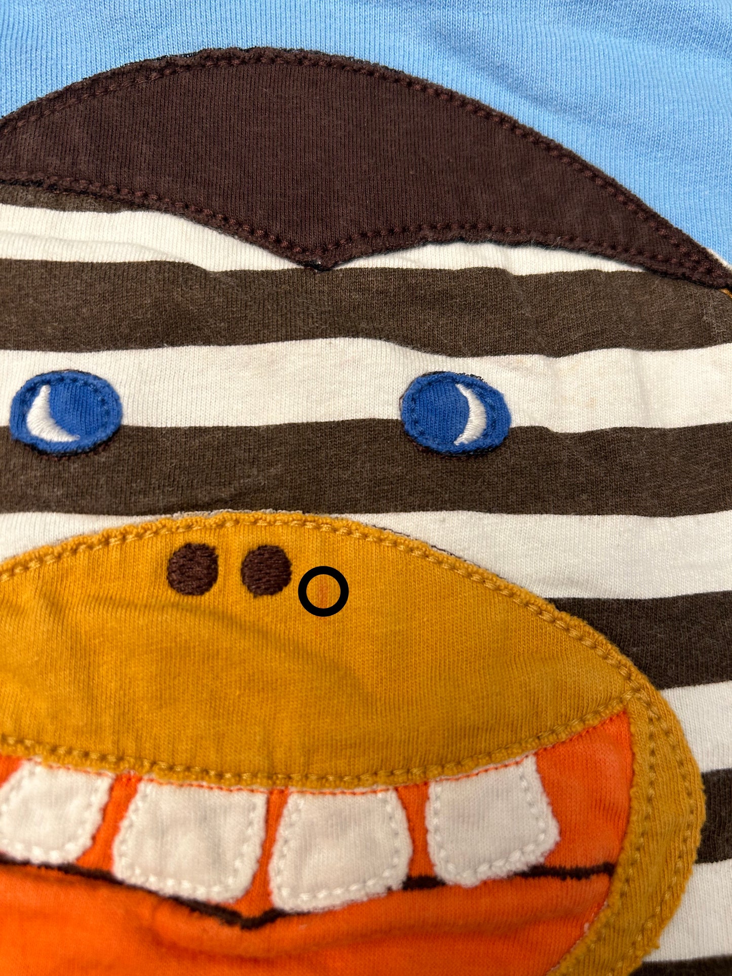 Seller #210 Mini Boden Boys Size 2-3 Light Blue Monkey Appliqué Shirt