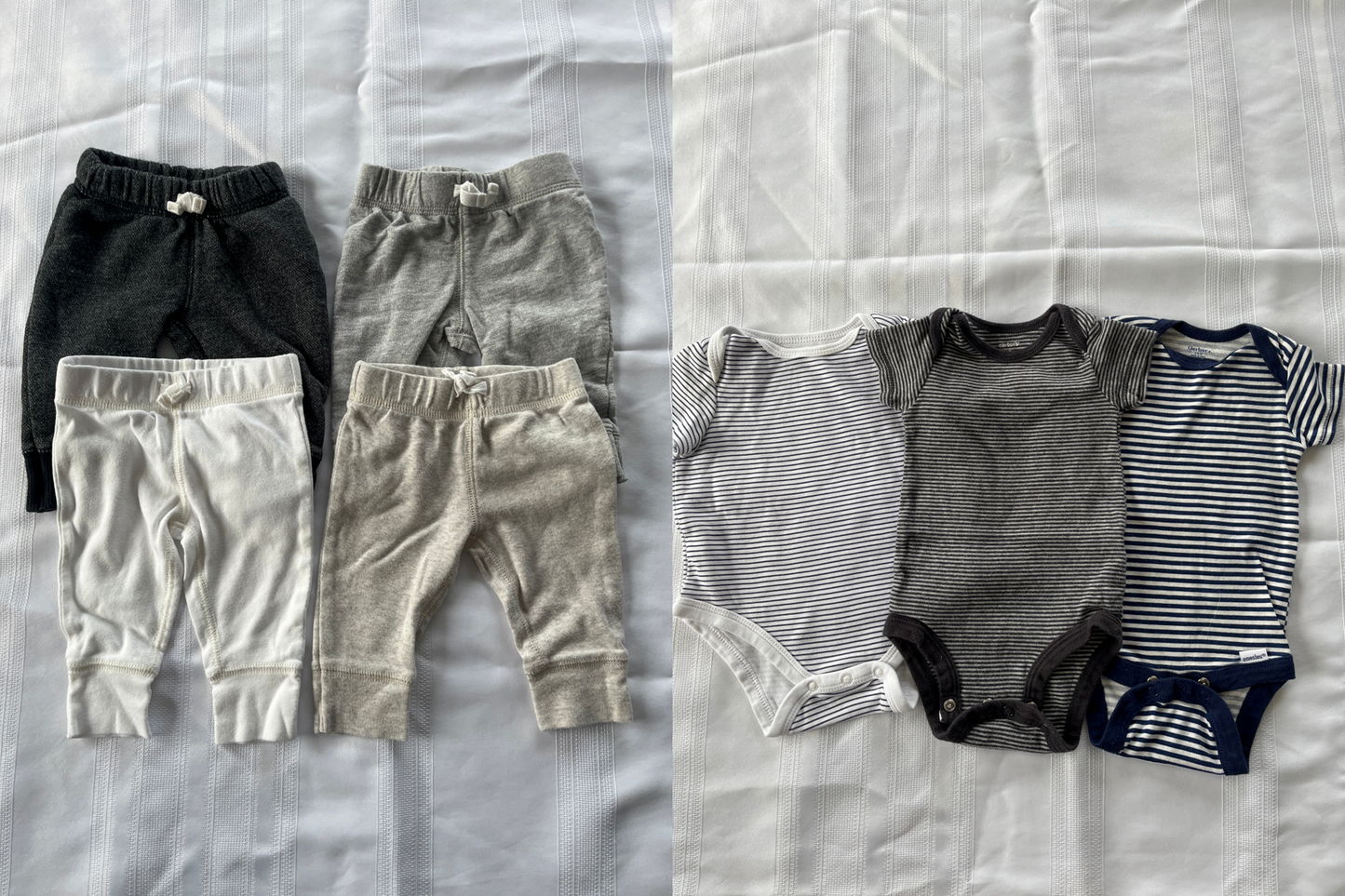 #29 3 mo Boys onesies and sweats bundle EUC