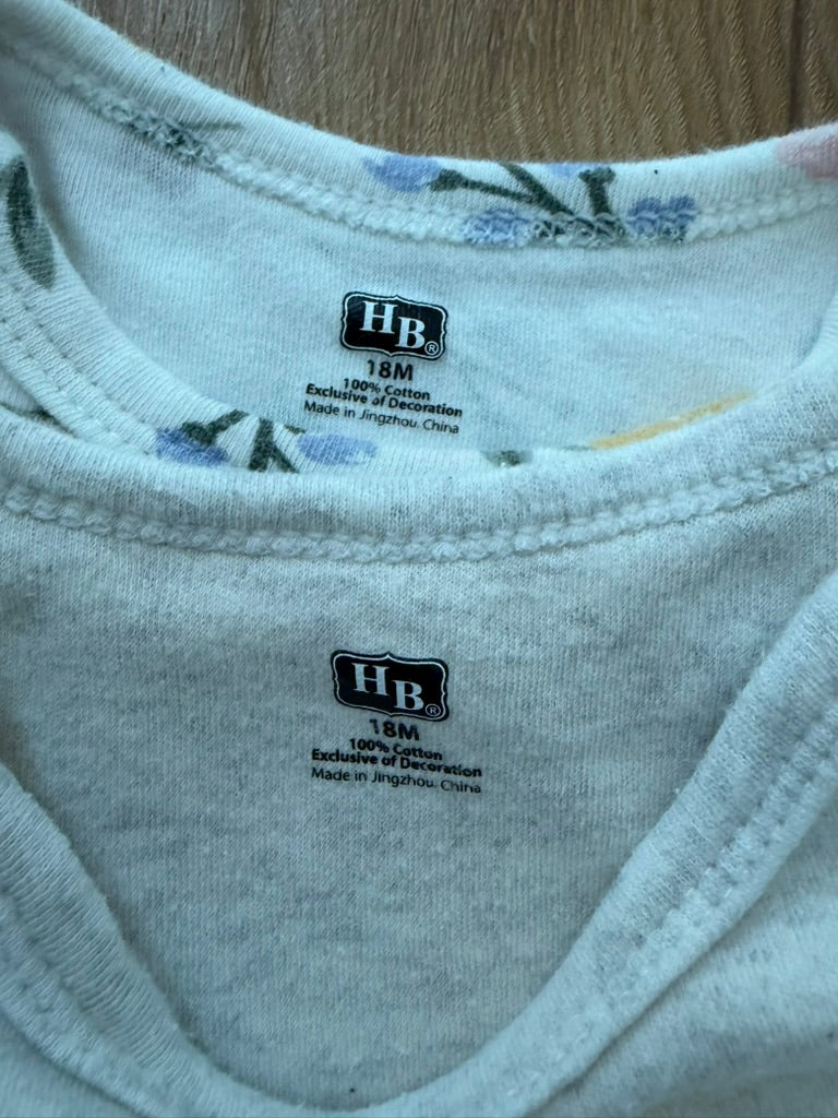 #6 - Hudson Baby Girls Long Sleeved Bodysuits (set of 2) - 18 months
