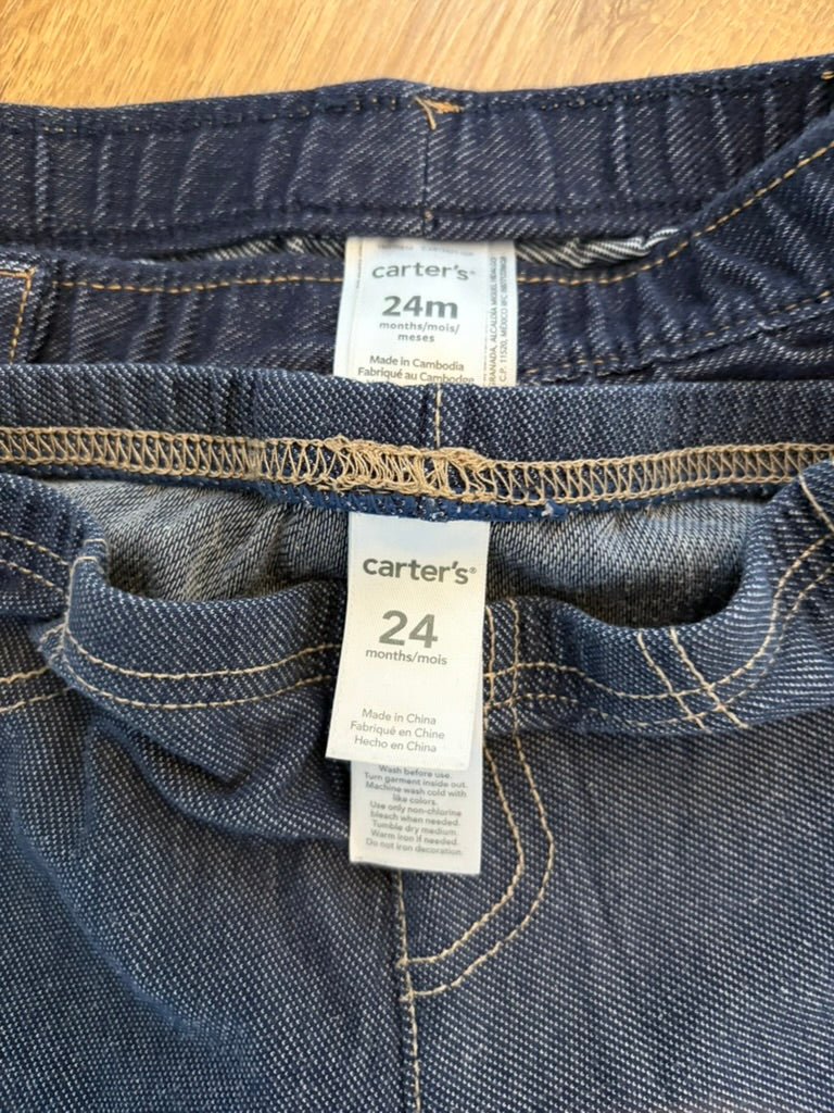 #6 - Carters Girls Jean Leggings - 24 months