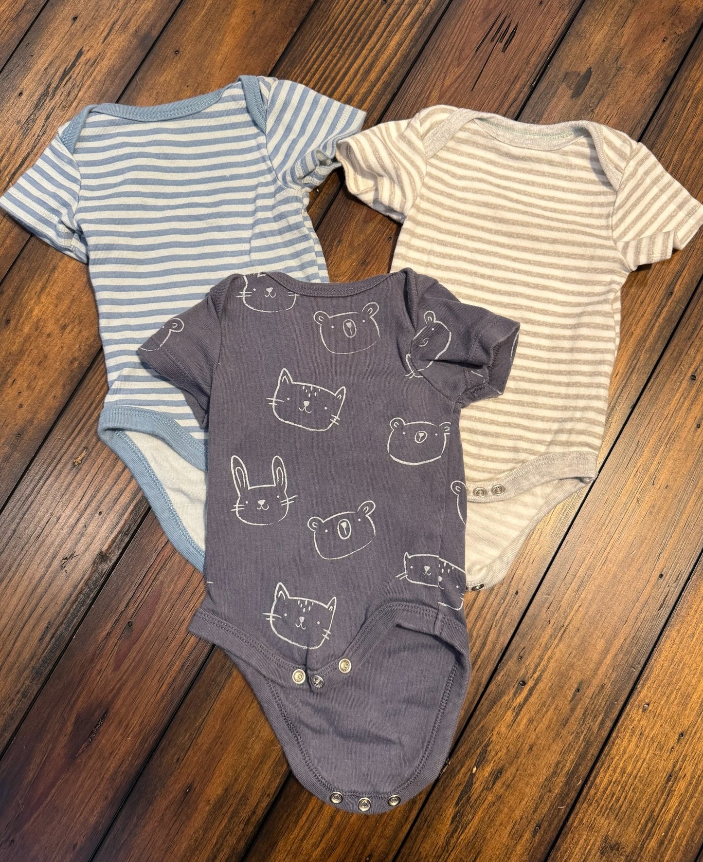 #42 Cloud Island NB Onesies Bundle (Animal/Stripes)