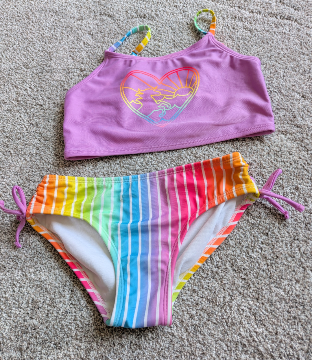 #17 Cat & Jack Girls 2 piece swim suit M (8)